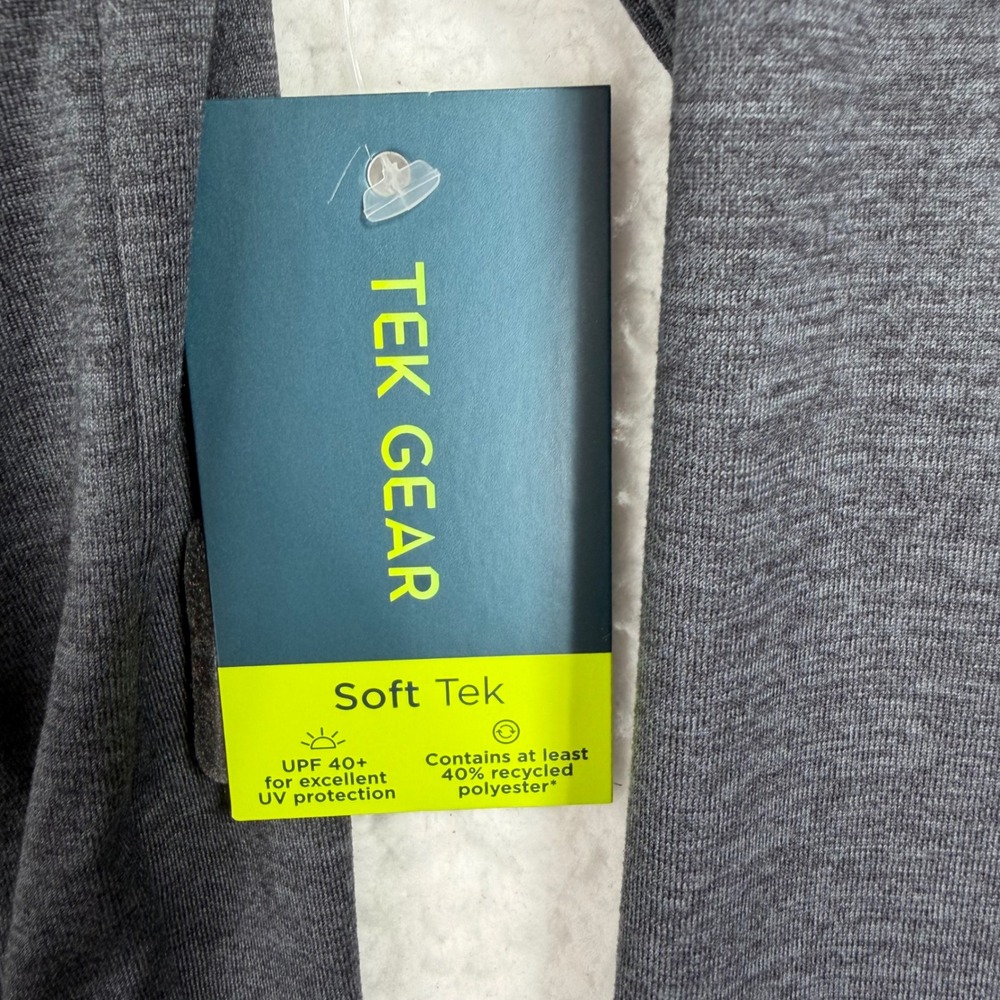 Tek Gear Quarter Zip Pullover Mens M Charcoal Gray Soft Tek UPF 40 Thumbhole NEW - Picture 4 of 8